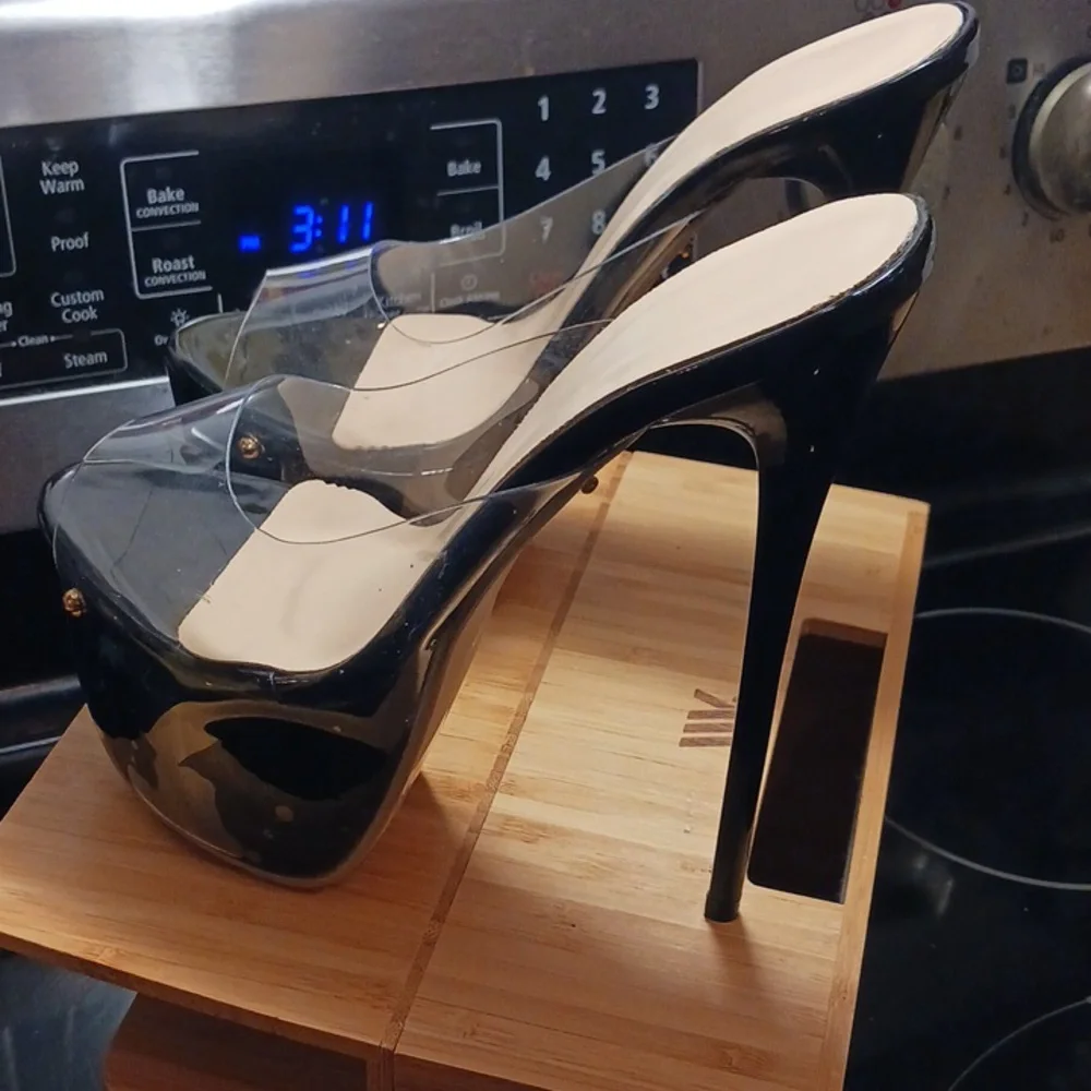 7 INCH MULES, HEELS,  SIZE 39, NEW - Picture 3 of 7